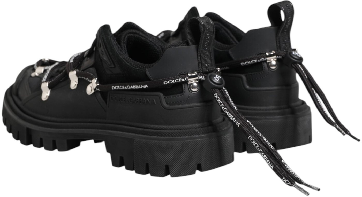 Dolce & Gabbana Black Low Top Lace Up Trekking Sneakers Shoes