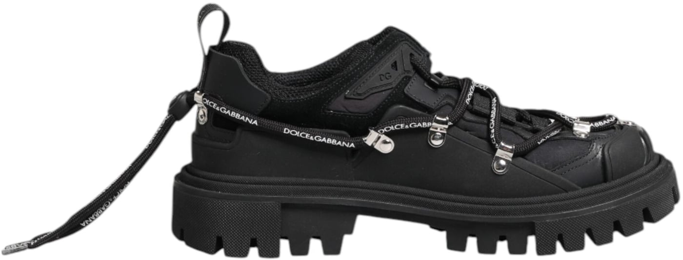 Dolce & Gabbana Black Low Top Lace Up Trekking Sneakers Shoes