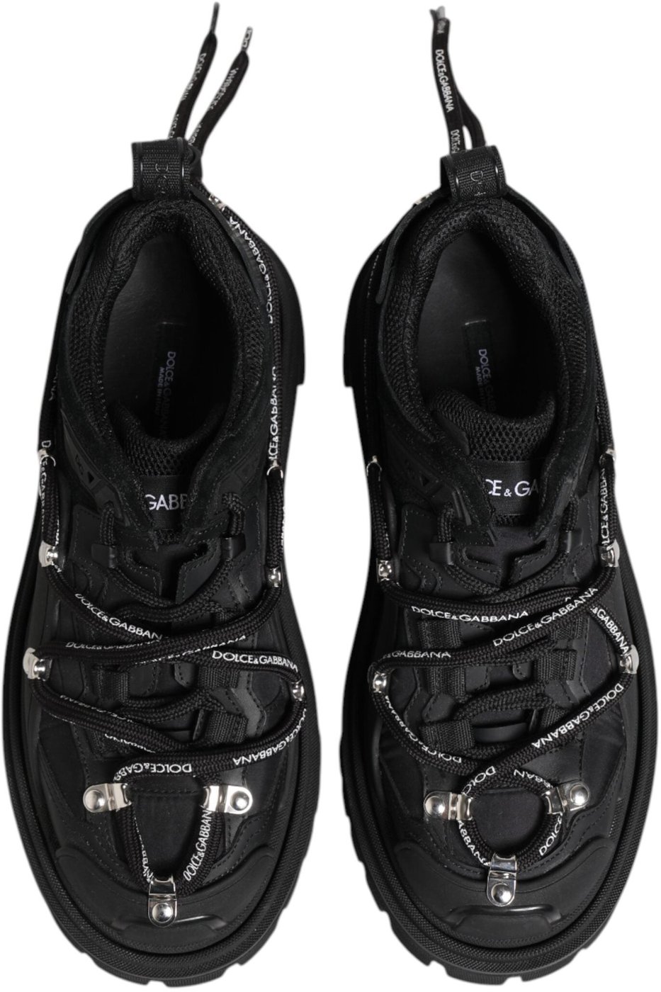 Dolce & Gabbana Black Low Top Lace Up Trekking Sneakers Shoes
