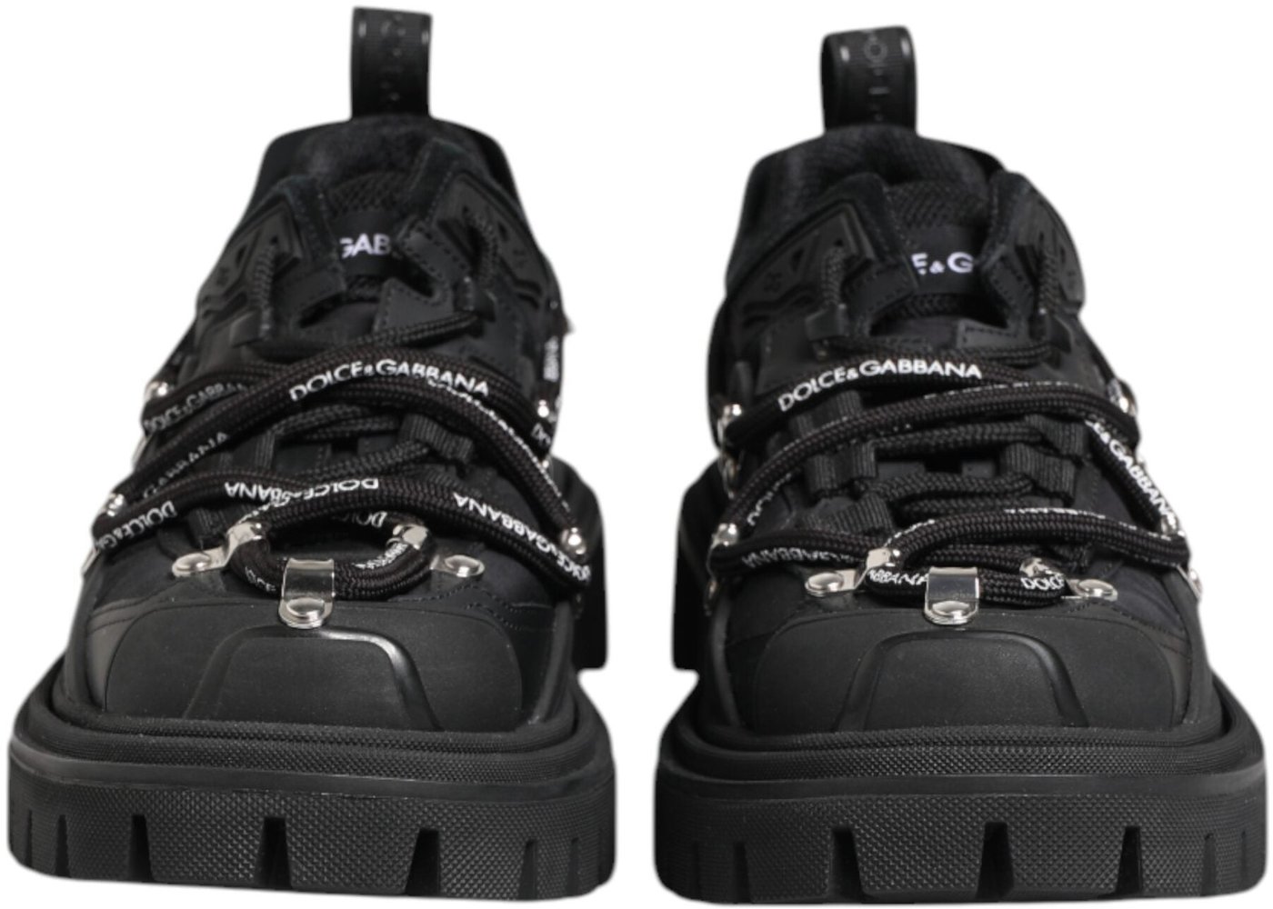 Dolce & Gabbana Black Low Top Lace Up Trekking Sneakers Shoes