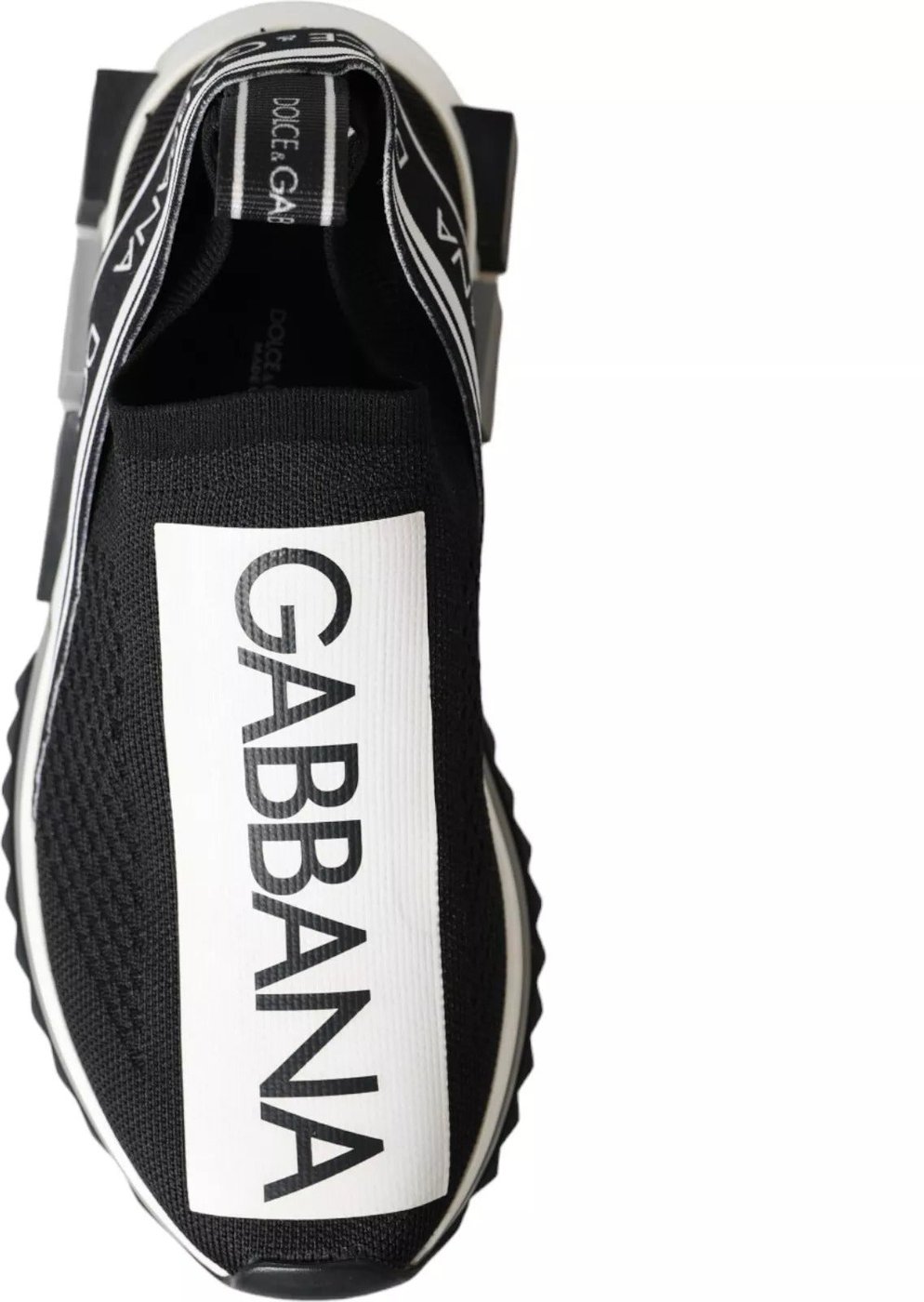 Dolce & Gabbana Black White Slip On Sorrento Sneakers Shoes