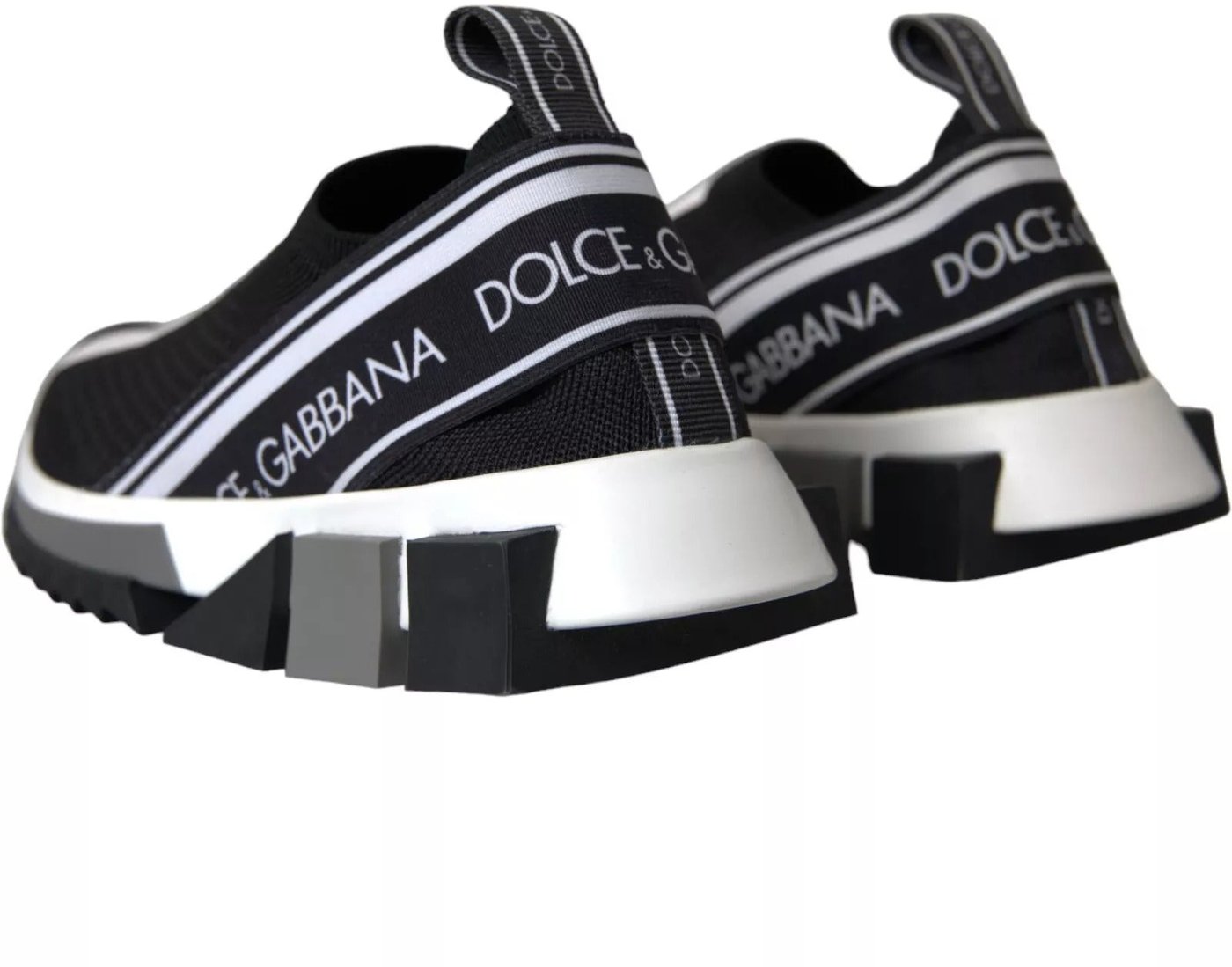 Dolce & Gabbana Black White Slip On Sorrento Sneakers Shoes