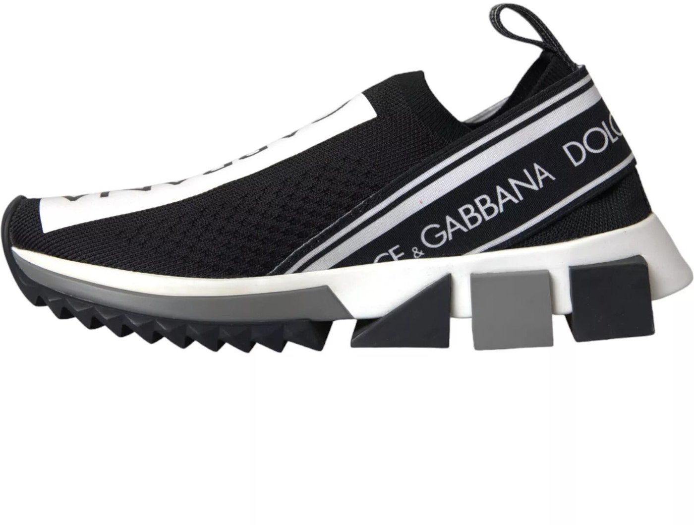 Dolce & Gabbana Black White Slip On Sorrento Sneakers Shoes