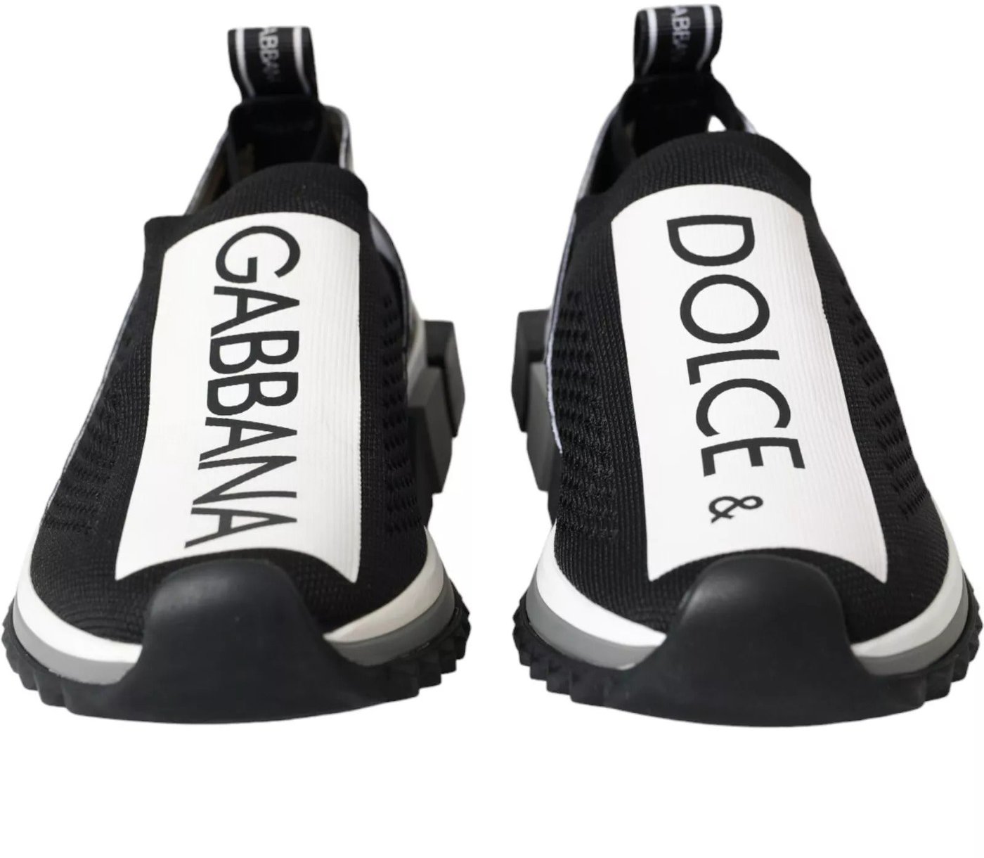 Dolce & Gabbana Black White Slip On Sorrento Sneakers Shoes