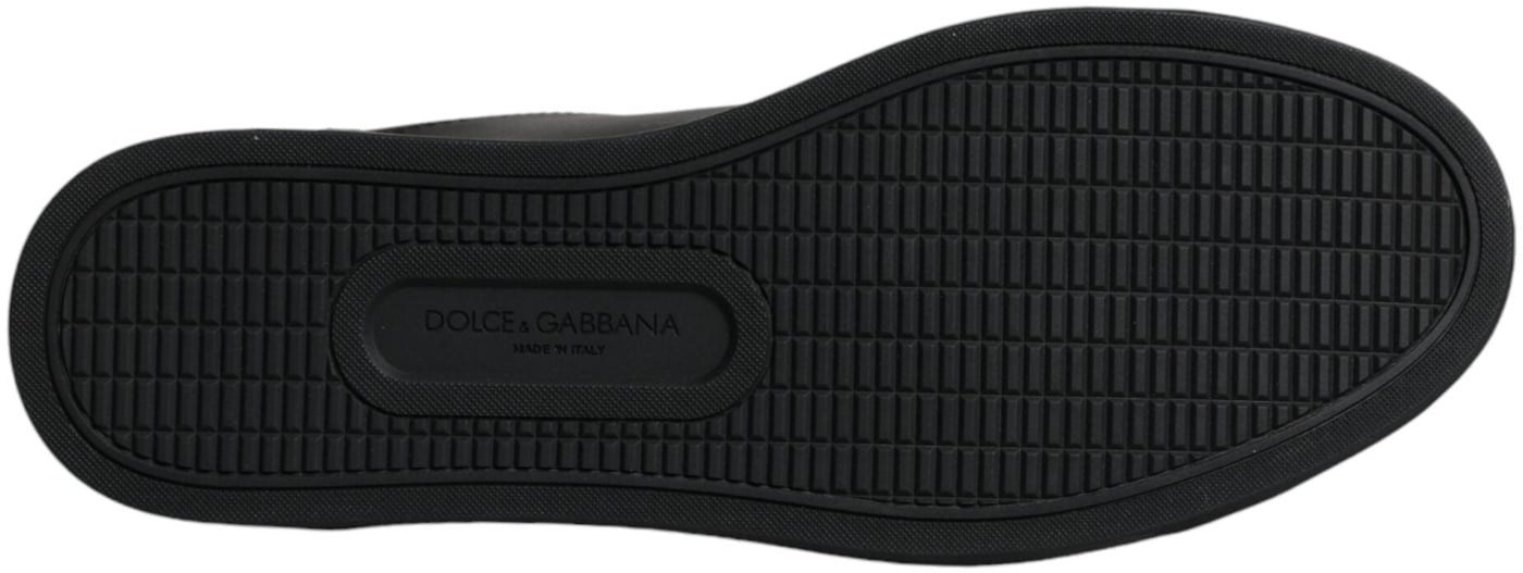 Dolce & Gabbana Black London Sacred Heart Men Sneakers Shoes