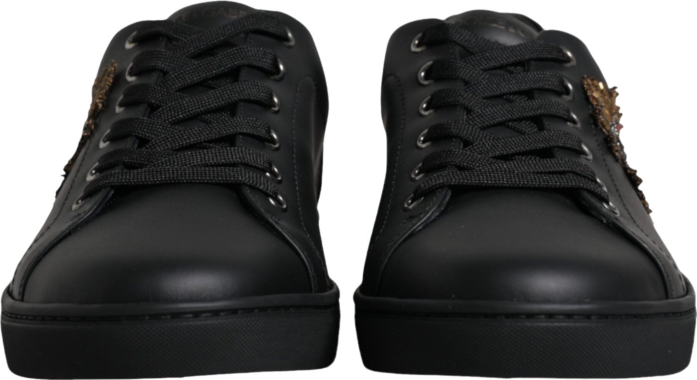 Dolce & Gabbana Black London Sacred Heart Men Sneakers Shoes