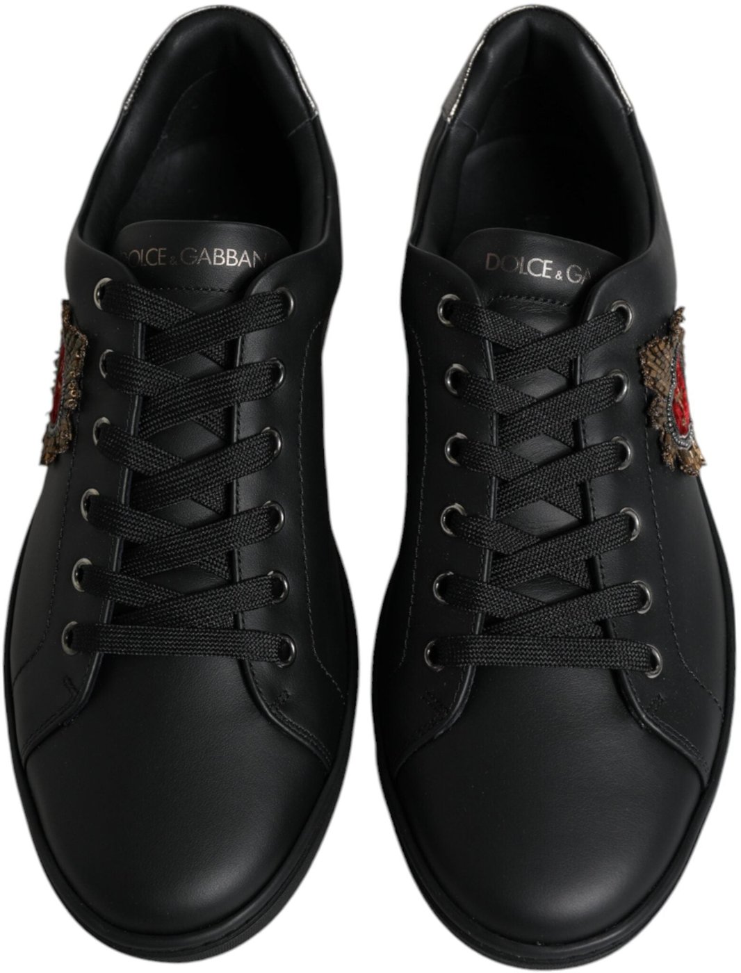 Dolce & Gabbana Black London Sacred Heart Men Sneakers Shoes