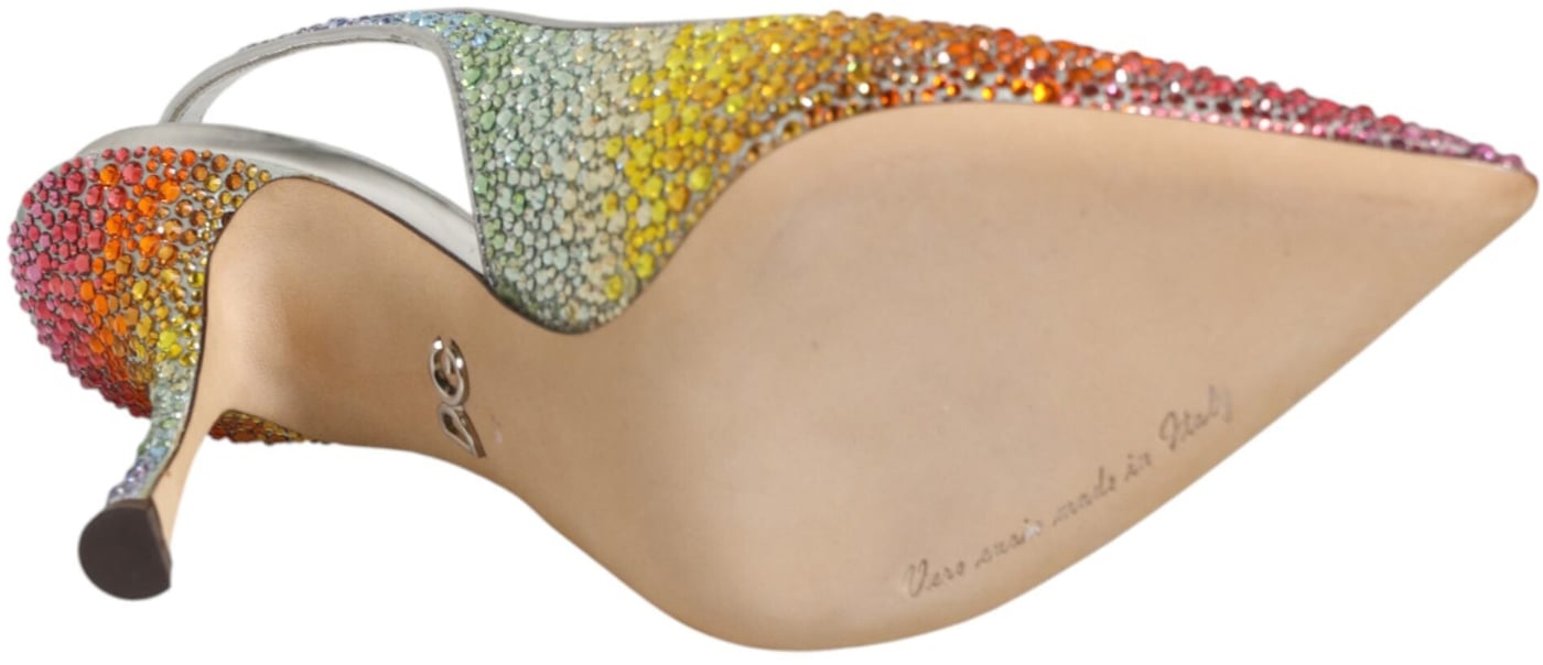 Dolce & Gabbana Multicolor Sequin Slingback Pumps Shoes