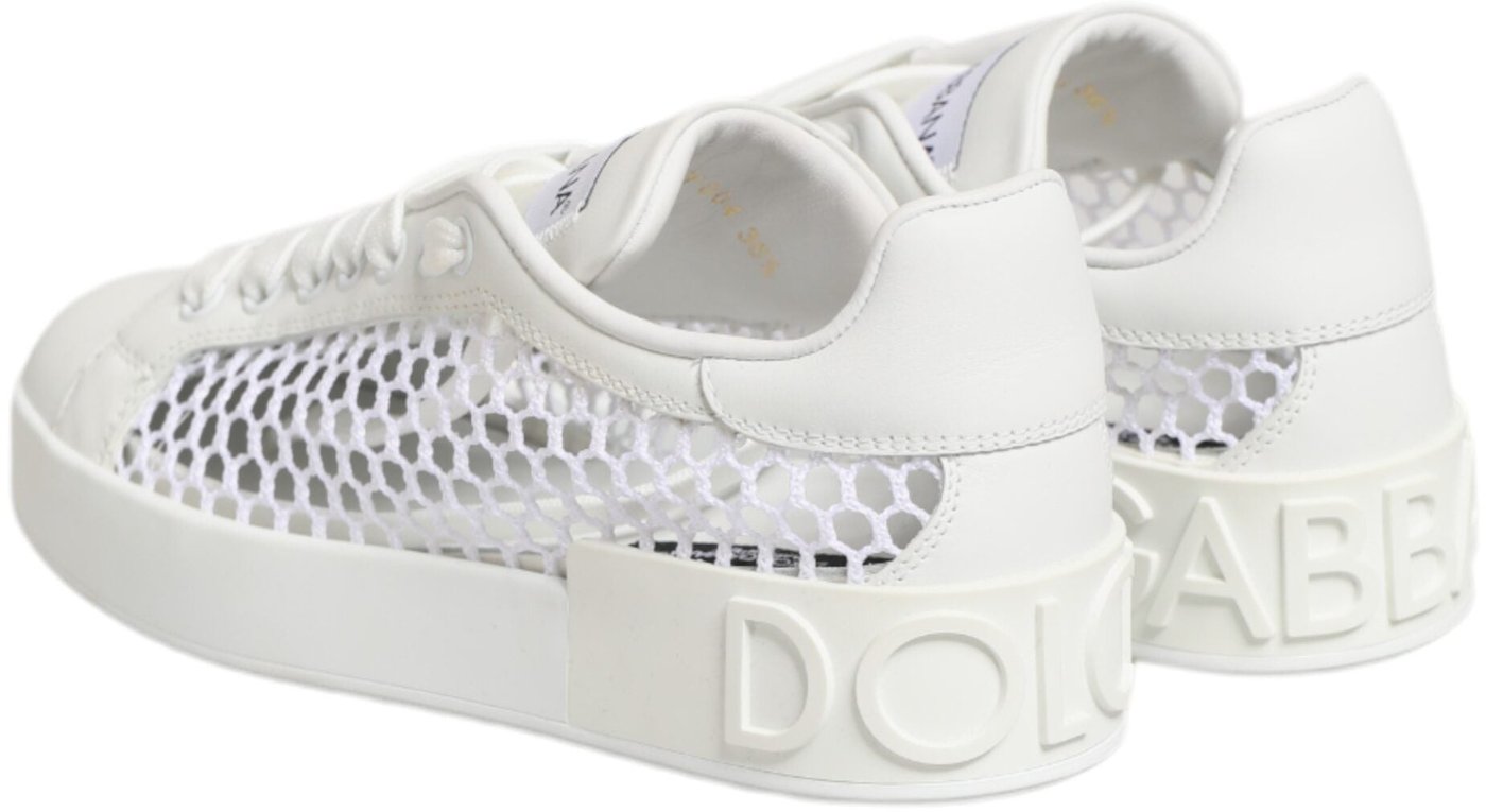 Dolce & Gabbana White Mesh Inserts Low Top Sneakers Shoes