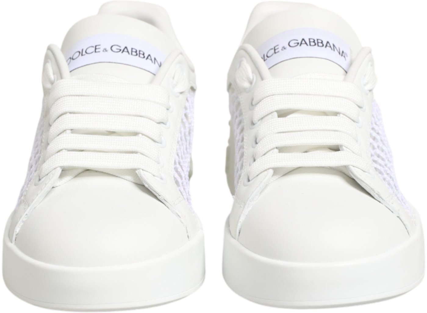 Dolce & Gabbana White Mesh Inserts Low Top Sneakers Shoes