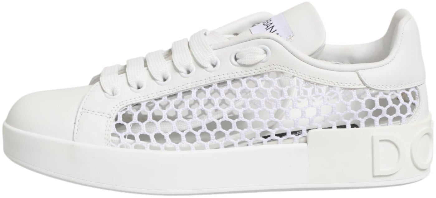 Dolce & Gabbana White Mesh Inserts Low Top Sneakers Shoes