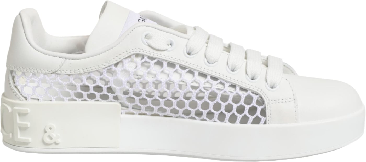 Dolce & Gabbana White Mesh Inserts Low Top Sneakers Shoes