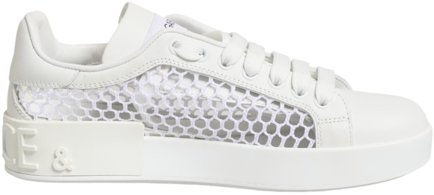 Dolce & Gabbana White Mesh Inserts Low Top Sneakers Shoes