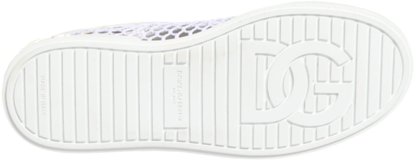 Dolce & Gabbana White Mesh Inserts Low Top Sneakers Shoes