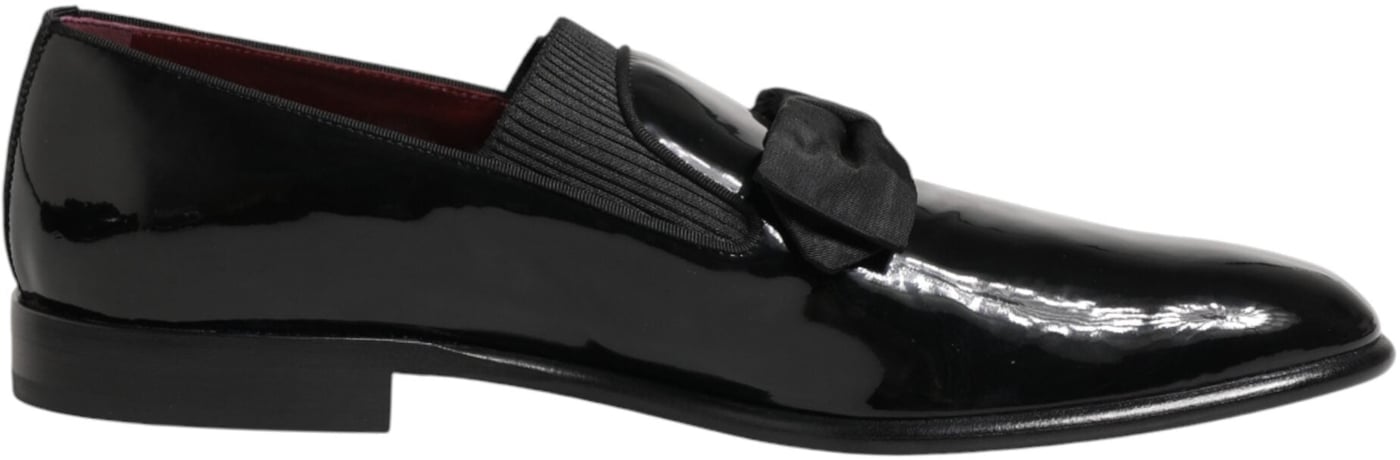 Dolce & Gabbana Black Leather Slip On Dress Men Loafers Shoes
