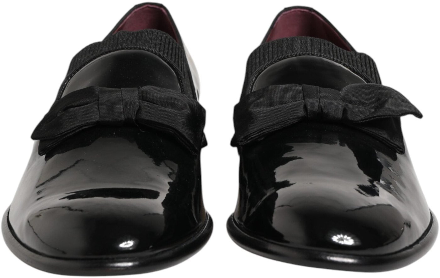Dolce & Gabbana Black Leather Slip On Dress Men Loafers Shoes