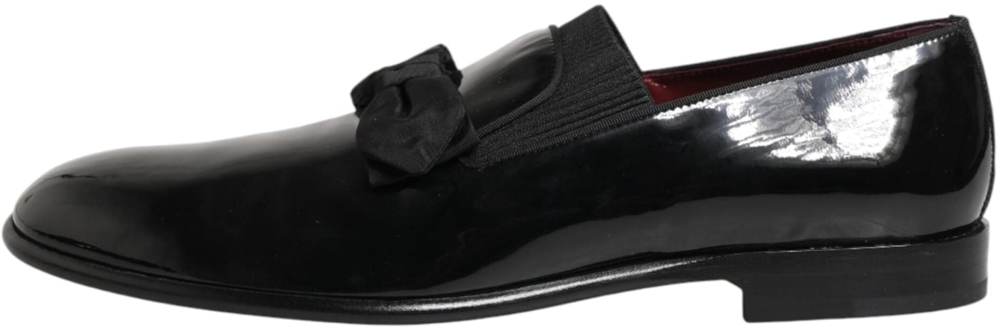 Dolce & Gabbana Black Leather Slip On Dress Men Loafers Shoes