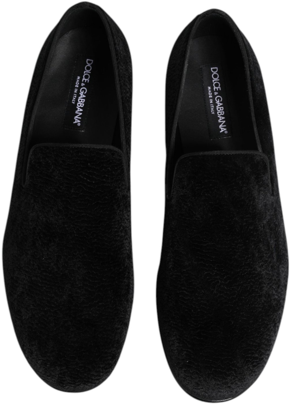 Dolce & Gabbana Black Jacquard Loafers Formal Men Dress Shoes