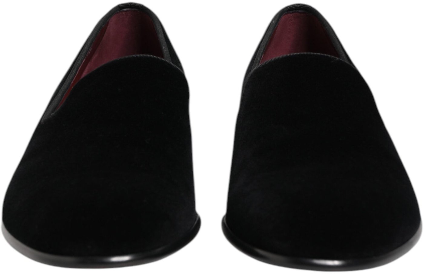 Dolce & Gabbana Black Velvet Slip On Loafers Men Formal Shoes