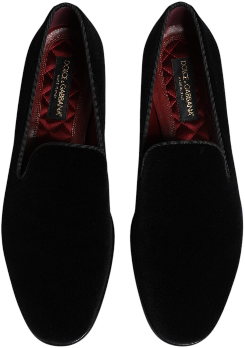 Dolce & Gabbana Black Velvet Slip On Loafers Men Formal Shoes