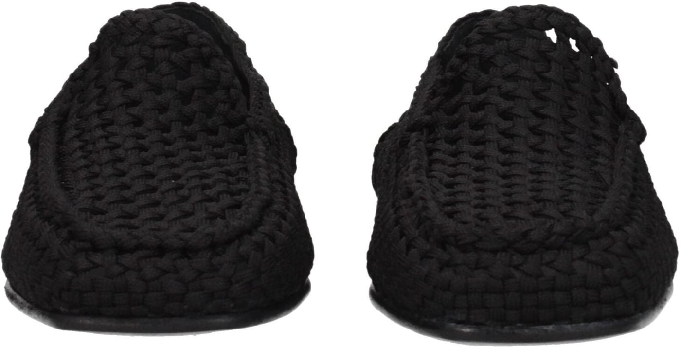 Dolce & Gabbana Black Fabric Slip-On Loafers