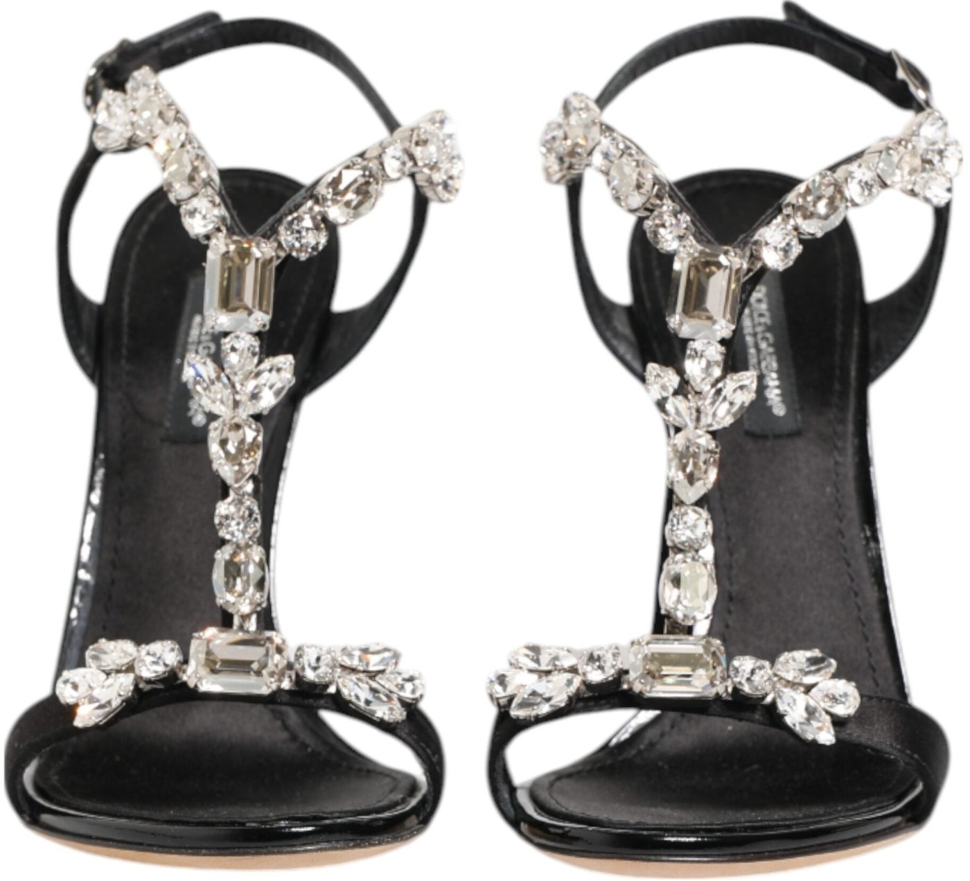 Dolce & Gabbana Black Keira Crystals Heels Sandals Shoes