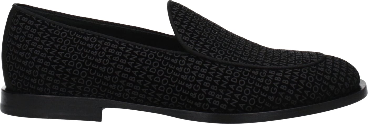 Dolce & Gabbana Black Velvet Slip-On Loafers