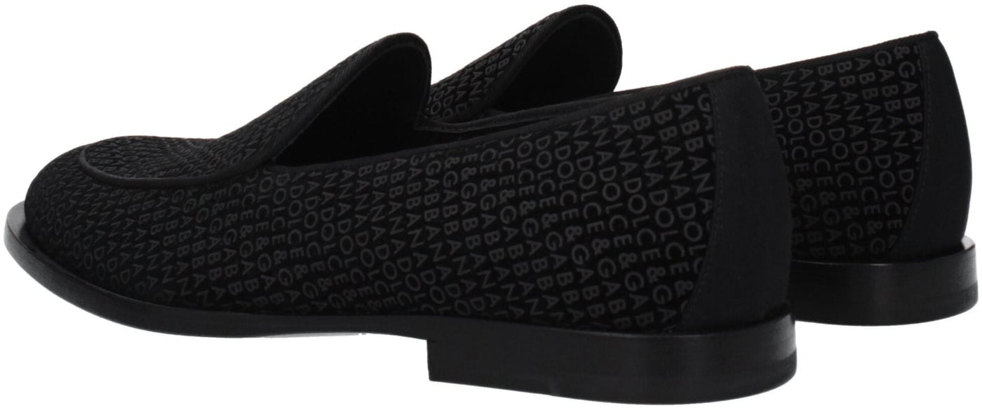 Dolce & Gabbana Black Velvet Slip-On Loafers