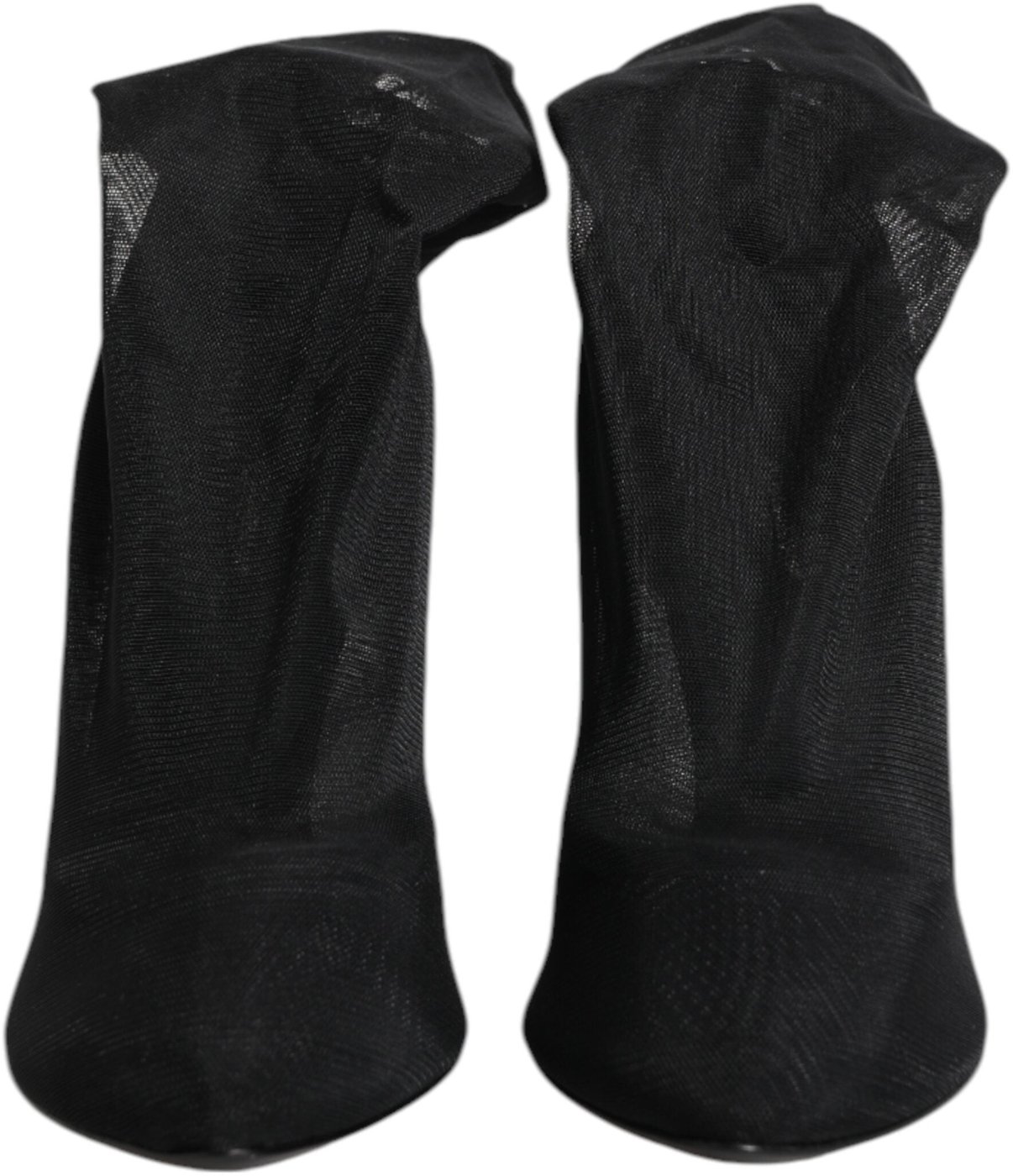 Dolce & Gabbana Black Silk Stretch Mesh Sock Boots Shoes