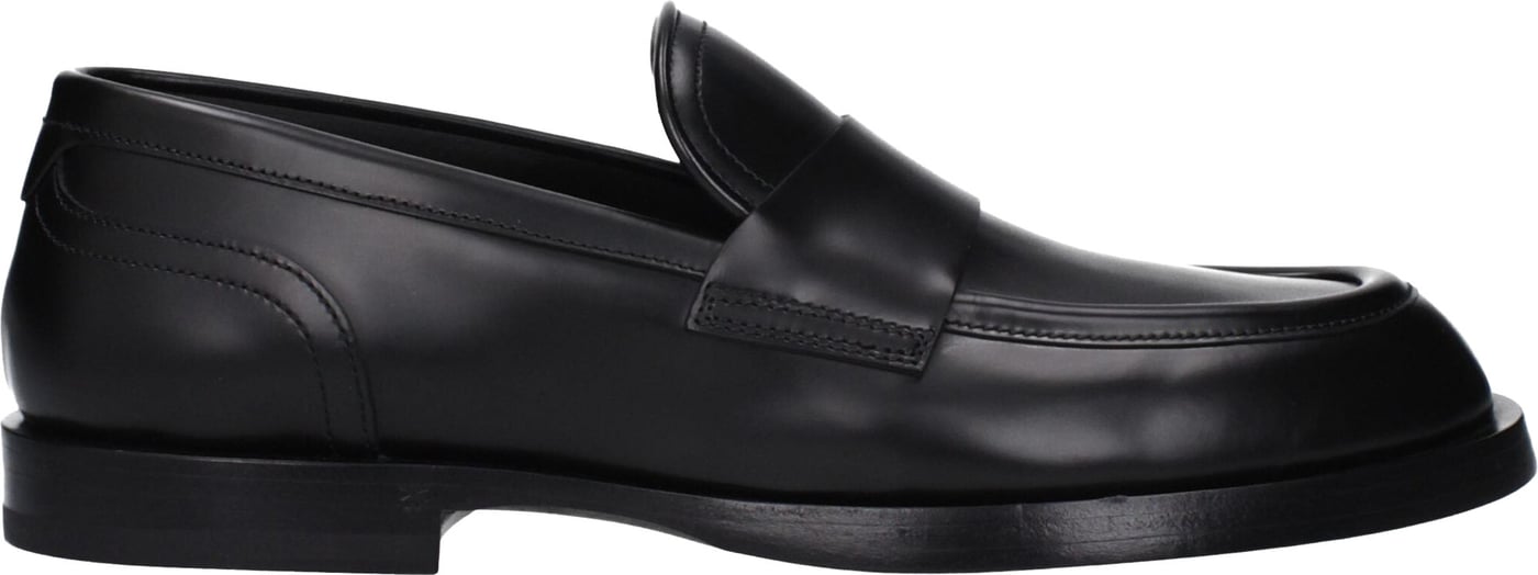 Dolce & Gabbana Black Leather Slip-On Loafers