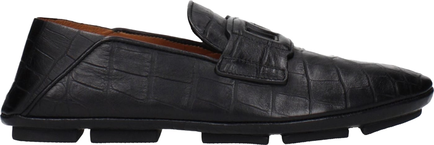 Dolce & Gabbana Black Leather Slip-On Loafers