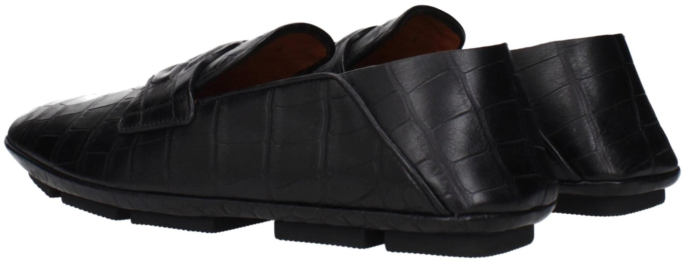 Dolce & Gabbana Black Leather Slip-On Loafers
