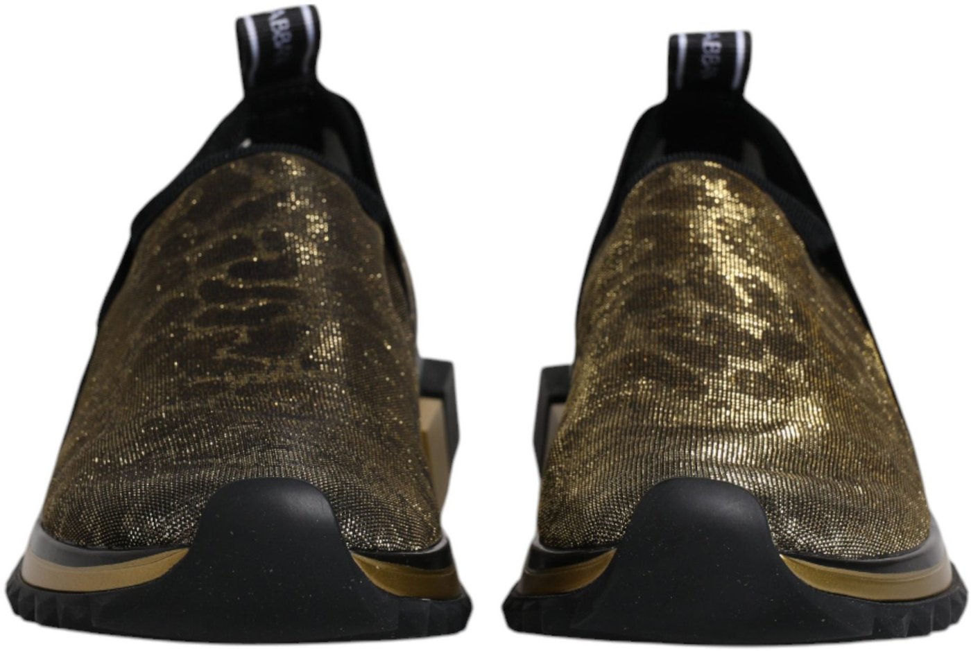 Dolce & Gabbana Gold Glitter Leopard Sorrento Sneakers Shoes