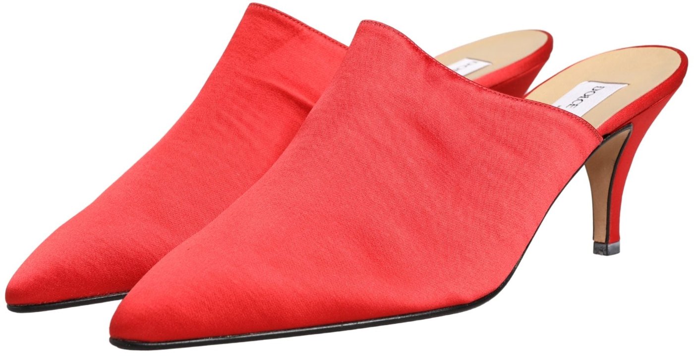 Dolce & Gabbana Red Suede Heel Mule Shoes