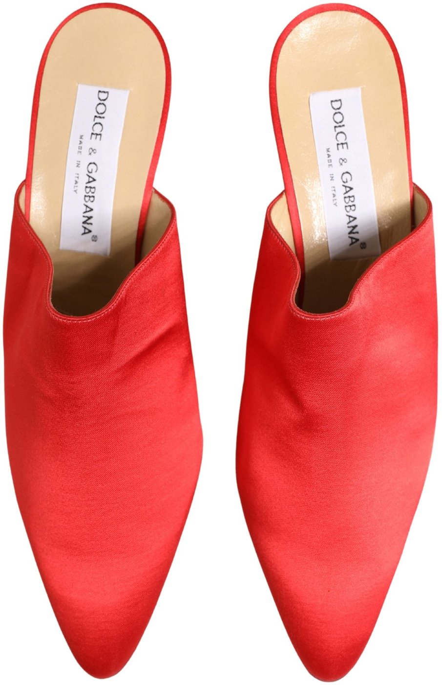 Dolce & Gabbana Red Suede Heel Mule Shoes