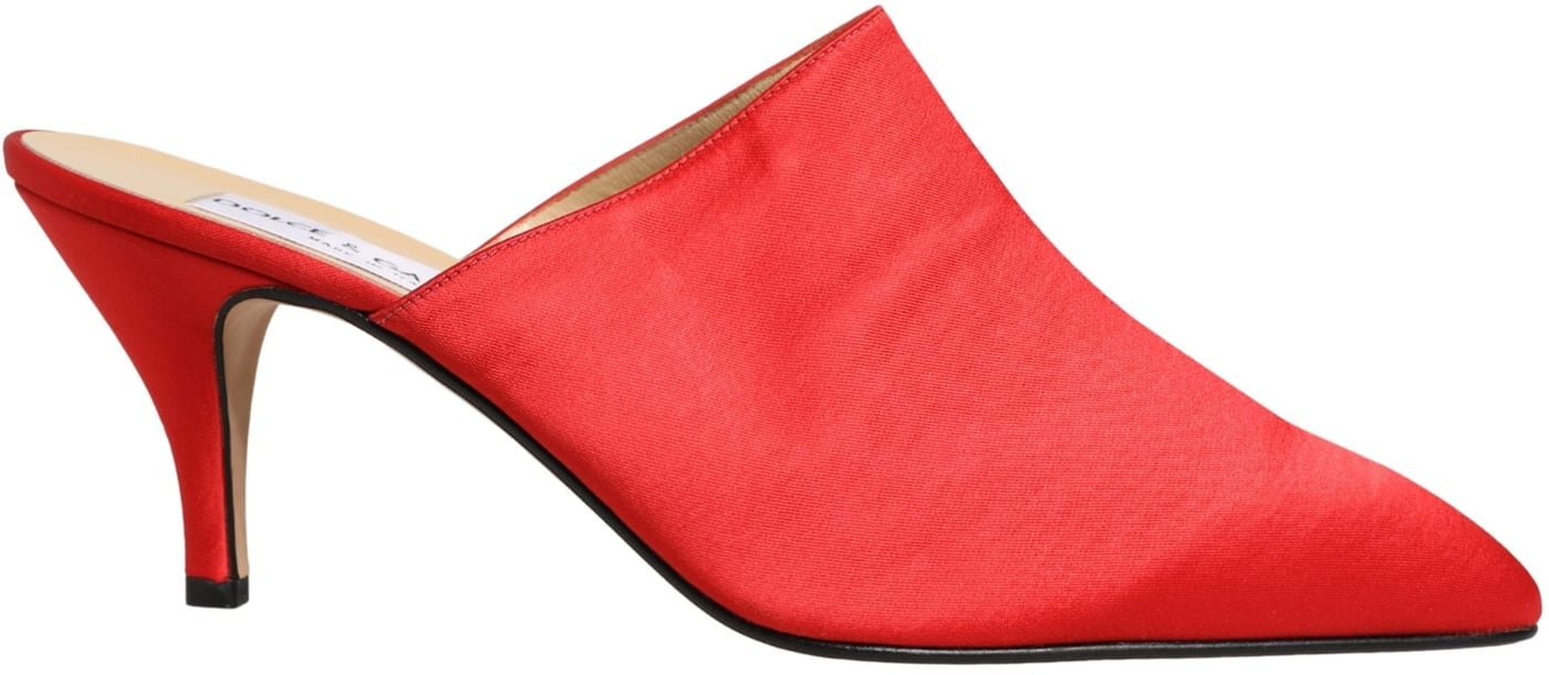 Dolce & Gabbana Red Suede Heel Mule Shoes