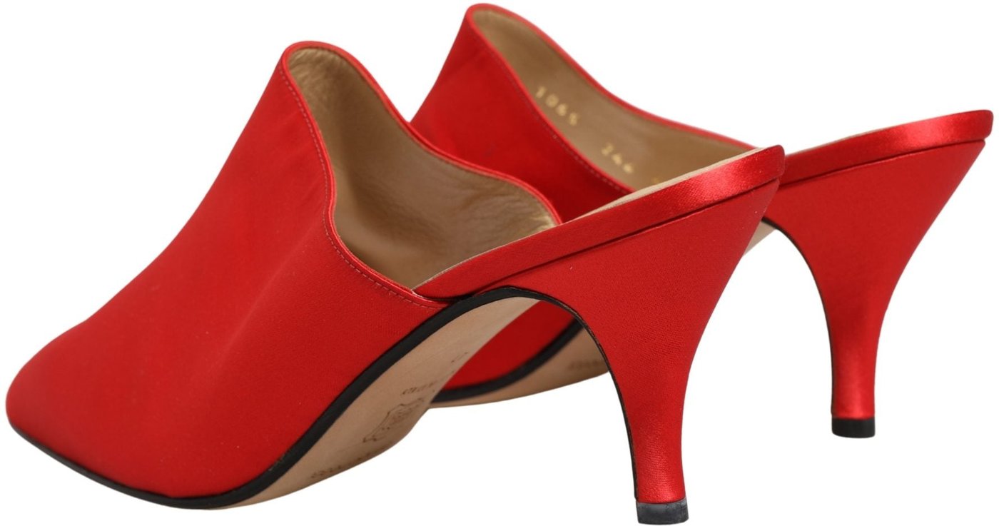 Dolce & Gabbana Red Suede Heel Mule Shoes