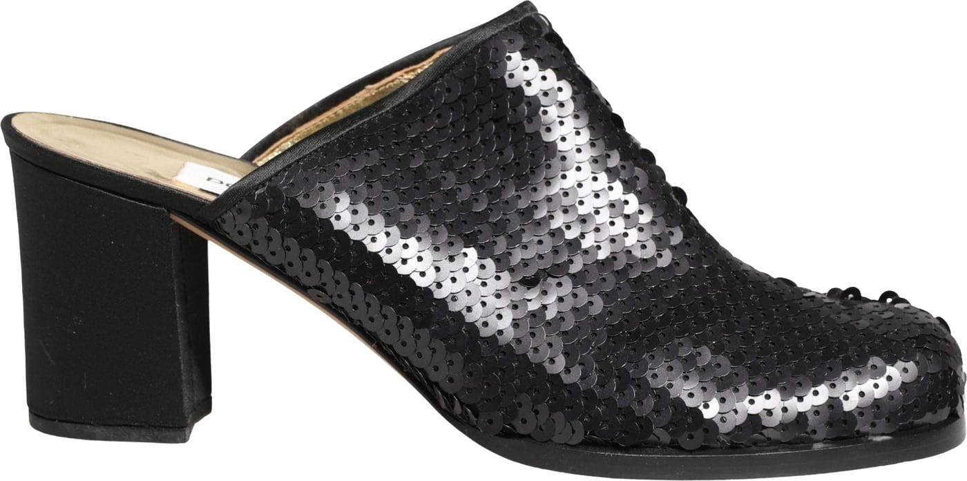 Dolce & Gabbana Black Sequined Mules Shoes