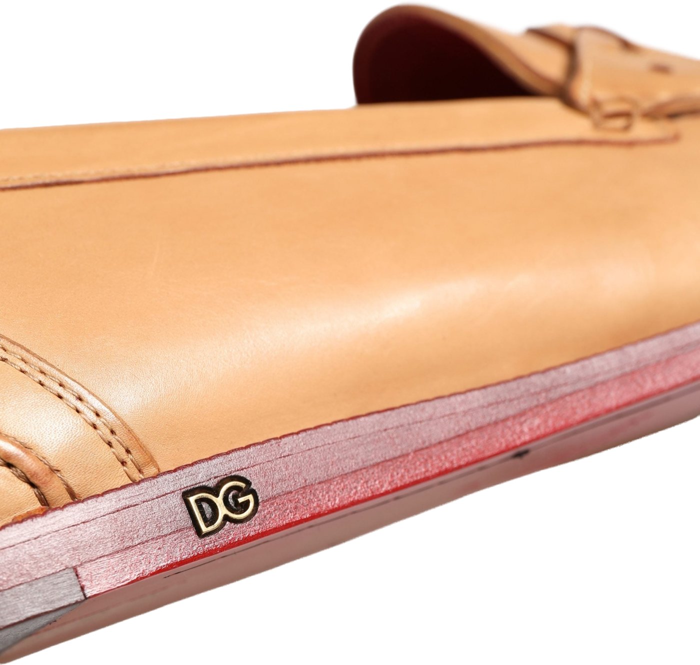 Dolce & Gabbana Beige Tassel Leather Men Slip On Loafers Shoes