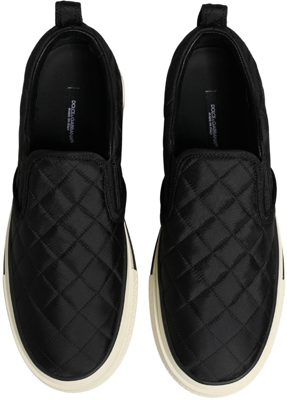 Dolce & Gabbana Black Quilted Slip On Low Top Sneakers Shoes