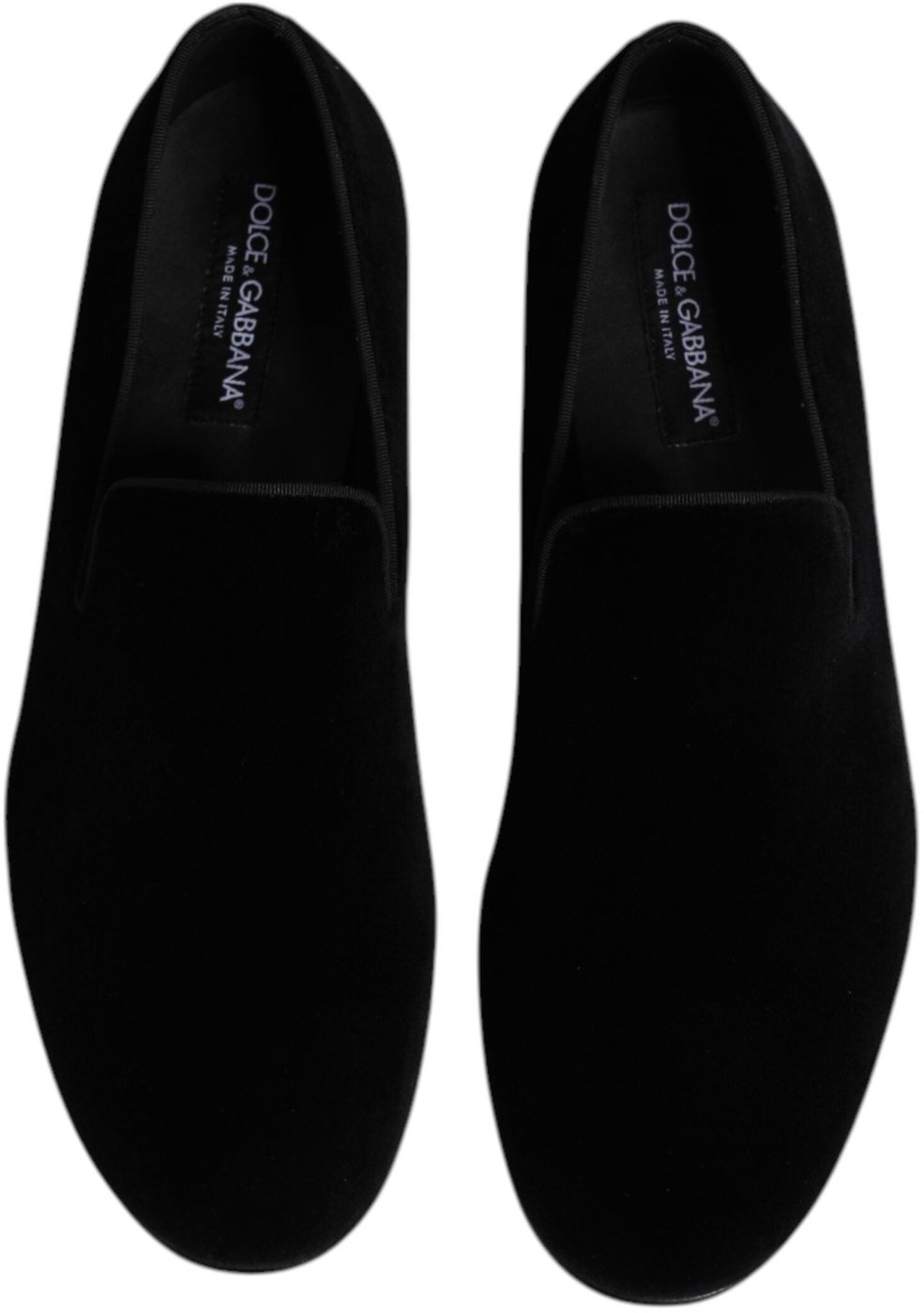 Dolce & Gabbana Black Velvet Slip On Loafers Formal Shoes