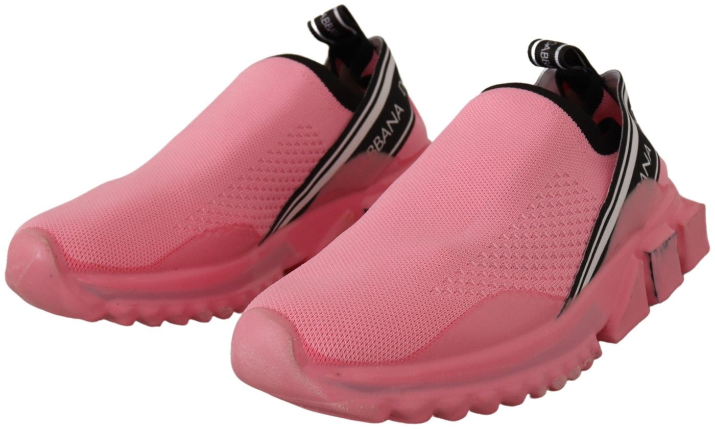 Dolce & Gabbana Pink Low Top Slip On Casual Sorrento Sneakers