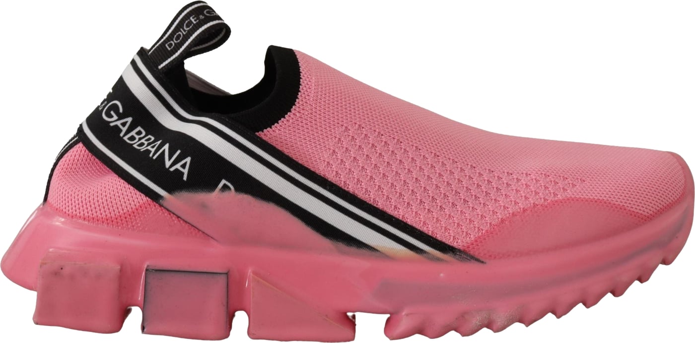 Dolce & Gabbana Pink Low Top Slip On Casual Sorrento Sneakers