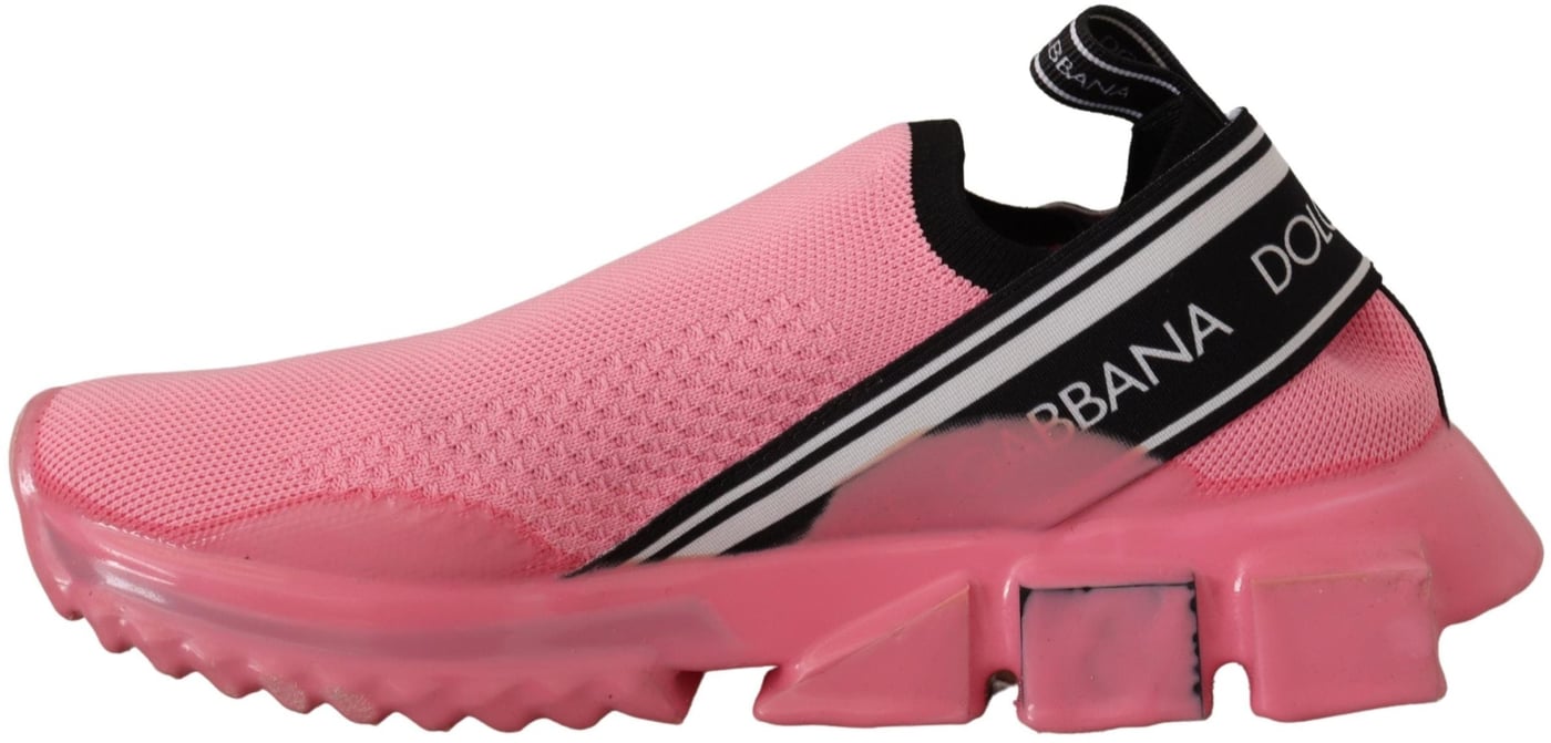 Dolce & Gabbana Pink Low Top Slip On Casual Sorrento Sneakers