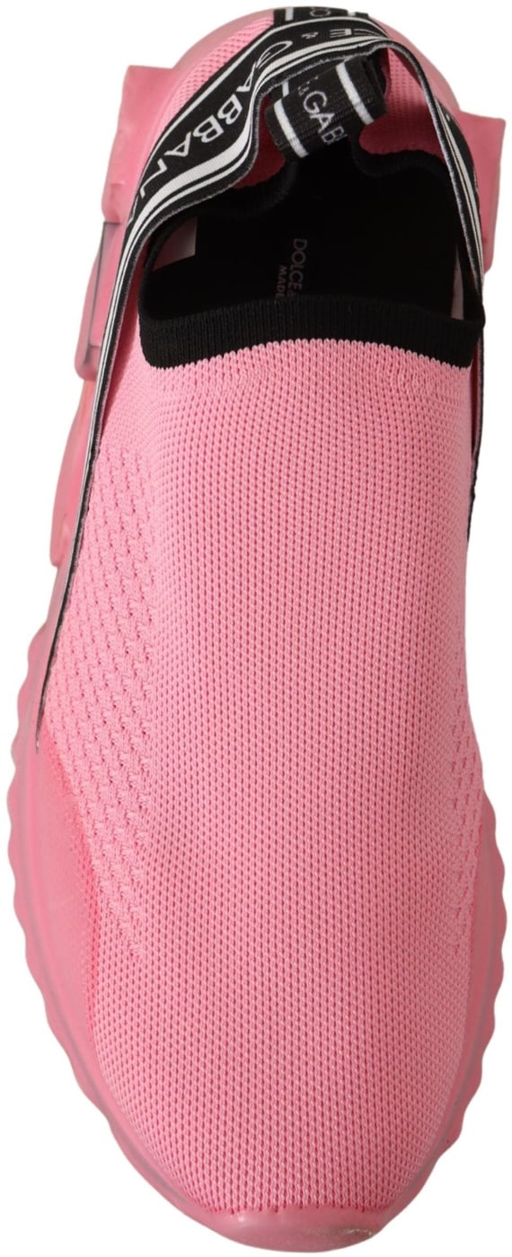Dolce & Gabbana Pink Low Top Slip On Casual Sorrento Sneakers