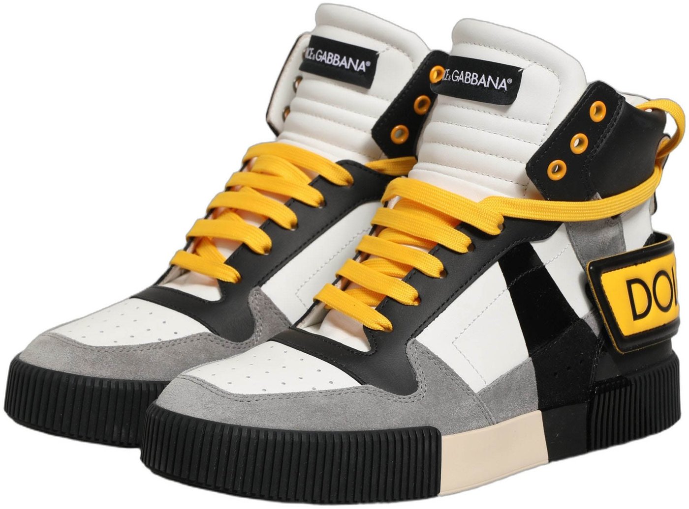 Dolce & Gabbana Multicolor Leather High Top Sneakers Shoes