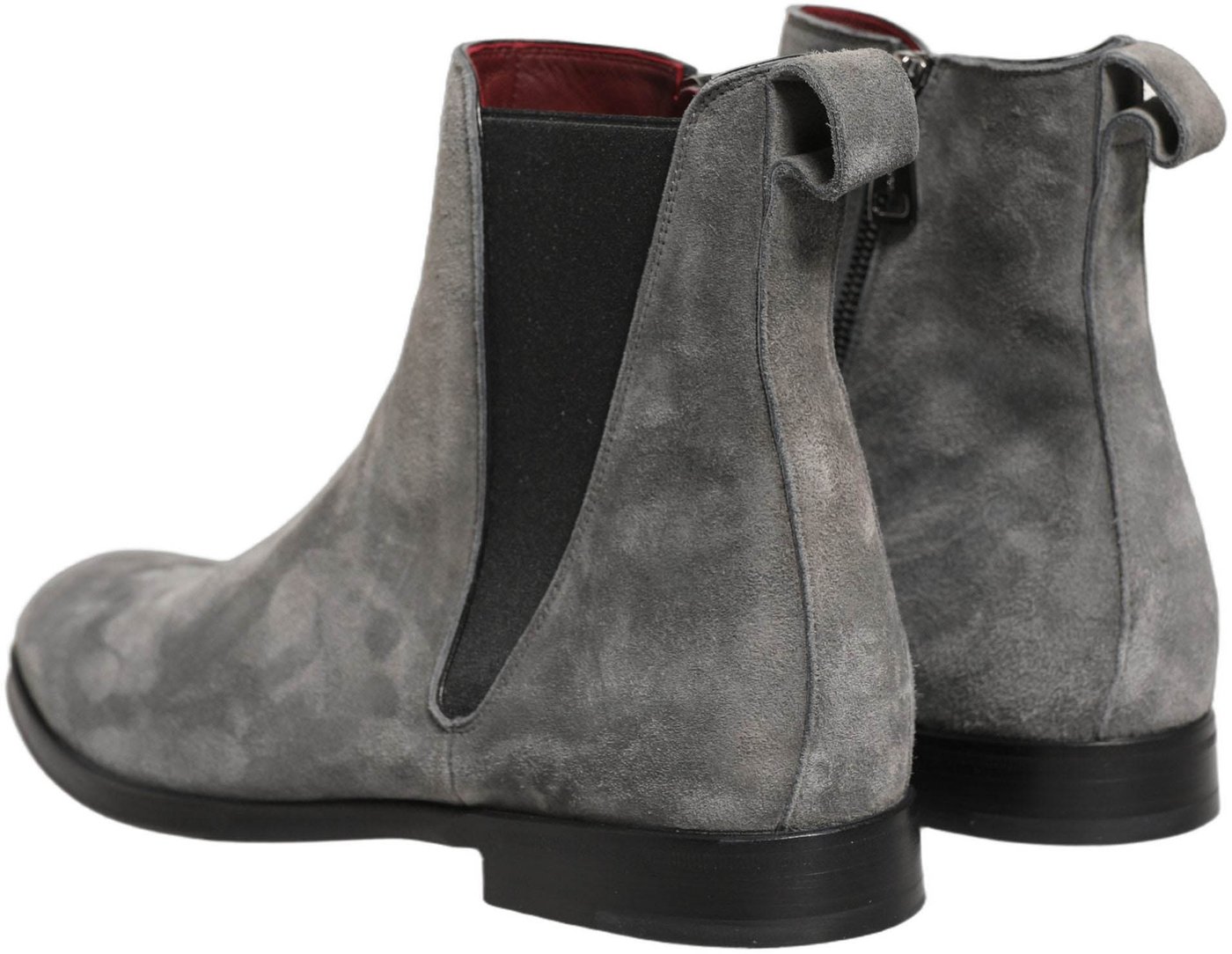 Dolce & Gabbana Gray Suede Leather Chelsea Boots Shoes