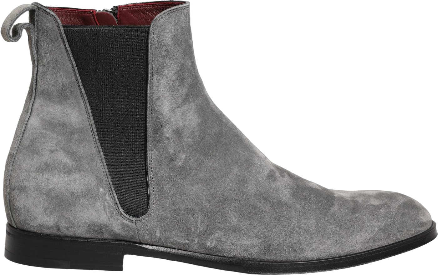 Dolce & Gabbana Gray Suede Leather Chelsea Boots Shoes