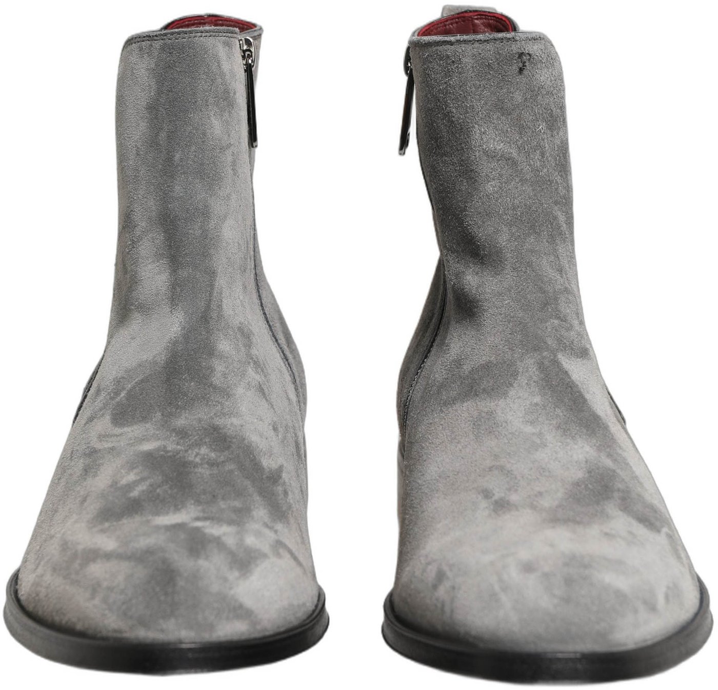 Dolce & Gabbana Gray Suede Leather Chelsea Boots Shoes