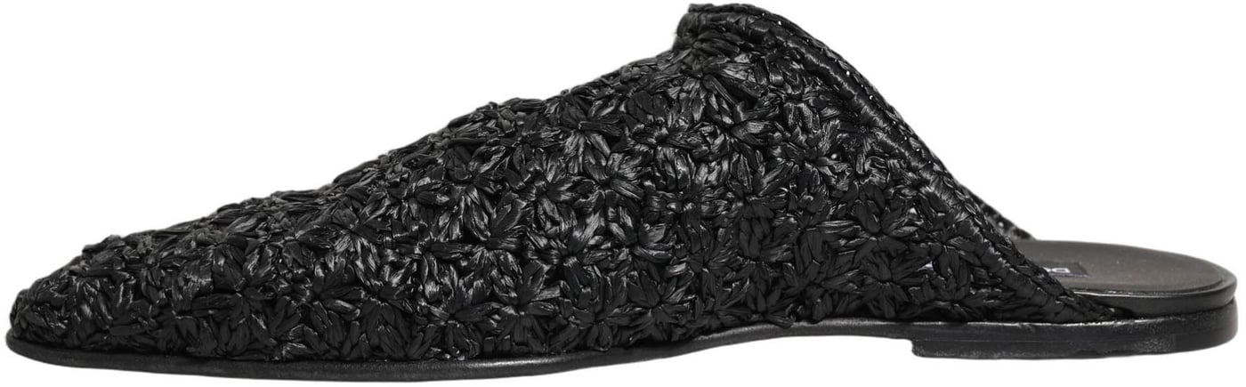 Dolce & Gabbana Black Mules Slides Slippers Men Flats Shoes